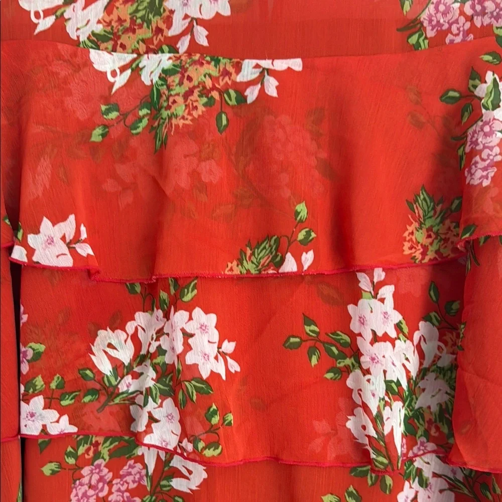 Who What Wear Floral Flounce Dress - Picture 5 of 7